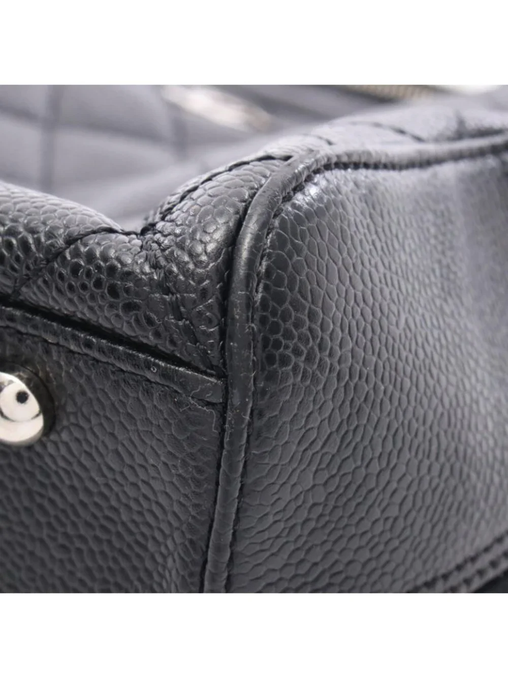Chanel Tote Quilted Black Caviar Leather